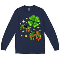 Navy St. Patrick's Day with game control and clover Long Sleeve Tee - Neo Western