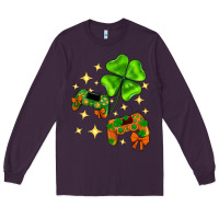 Plum St. Patrick's Day with game control and clover Long Sleeve Tee - Neo Western