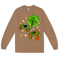 Toasted Coconut St. Patrick's Day with game control and clover Long Sleeve Tee - Neo Western
