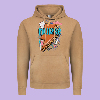 Vintage Hoodie nurse lightning bolt