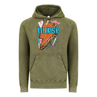 Vintage Olive nurse lightning bolt Vintage Hoodie - MaliasSmallBusiness