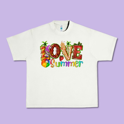 Love Summer With Strawberry Urban Heavy Tee Designed By Texasbilliewilder