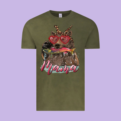 Vintage Tee mother's day mama bear wıth bandana and glasses