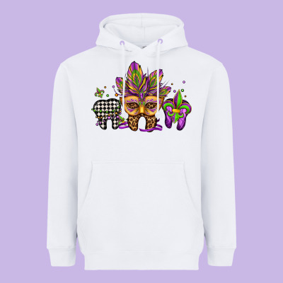 Mardi Gras Teeth Dental Assistant Heavyweight Hoodie Designed By Jasminsmagicworld