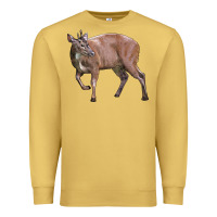 Antique Gold Red Brocket Buck Deer Premium Sweatshirt - LillyAllenDesigns