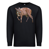 Black Red Brocket Buck Deer Premium Sweatshirt - LillyAllenDesigns
