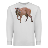 Dove Grey Red Brocket Buck Deer Premium Sweatshirt - LillyAllenDesigns