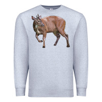 Heather Grey Red Brocket Buck Deer Premium Sweatshirt - LillyAllenDesigns