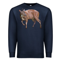 Navy Red Brocket Buck Deer Premium Sweatshirt - LillyAllenDesigns