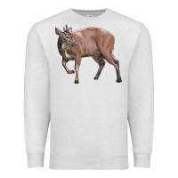 Oatmeal Heather Red Brocket Buck Deer Premium Sweatshirt - LillyAllenDesigns