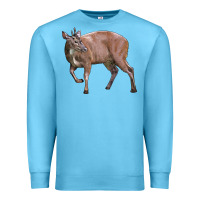 Ocean Blue Red Brocket Buck Deer Premium Sweatshirt - LillyAllenDesigns
