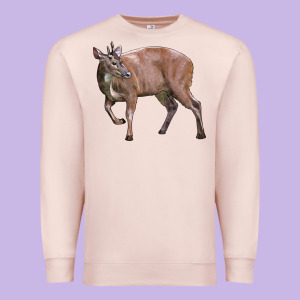 Red Brocket Buck Deer Premium Sweatshirt Designed By Lillyallendesigns