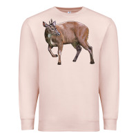 Pale Pink Red Brocket Buck Deer Premium Sweatshirt - LillyAllenDesigns