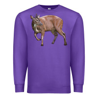 Purple Red Brocket Buck Deer Premium Sweatshirt - LillyAllenDesigns