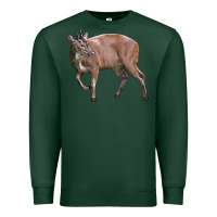 Sports Green Red Brocket Buck Deer Premium Sweatshirt - LillyAllenDesigns