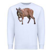 White Red Brocket Buck Deer Premium Sweatshirt - LillyAllenDesigns