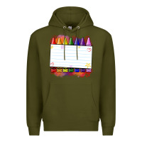 Army Green crayons add your text Premium Hoodie - NancyCooperArtShop