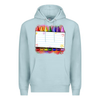 Blue Mist crayons add your text Premium Hoodie - NancyCooperArtShop