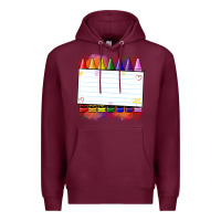 Burgundy crayons add your text Premium Hoodie - NancyCooperArtShop