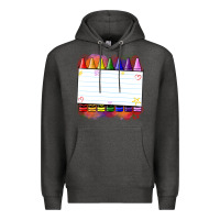 Charcoal Heather crayons add your text Premium Hoodie - NancyCooperArtShop