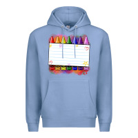Colony Blue crayons add your text Premium Hoodie - NancyCooperArtShop