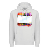Dove Grey crayons add your text Premium Hoodie - NancyCooperArtShop