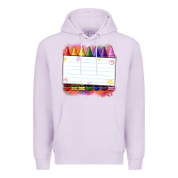 Lilac crayons add your text Premium Hoodie - NancyCooperArtShop