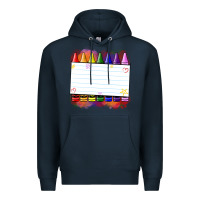 Navy crayons add your text Premium Hoodie - NancyCooperArtShop