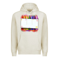 Oatmeal Heather crayons add your text Premium Hoodie - NancyCooperArtShop