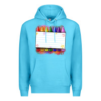 Ocean Blue crayons add your text Premium Hoodie - NancyCooperArtShop