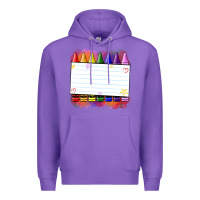 Purple crayons add your text Premium Hoodie - NancyCooperArtShop