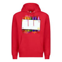 Red crayons add your text Premium Hoodie - NancyCooperArtShop