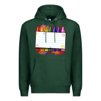 Sports Green crayons add your text Premium Hoodie - NancyCooperArtShop