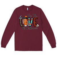 Burgundy for the love of halloween Long Sleeve Tee - CowhideDigitalArt