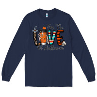 Navy for the love of halloween Long Sleeve Tee - CowhideDigitalArt