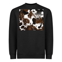 Black cowhide and leopard pattern Heavyweight Sweatshirt - RanaPortraitStore
