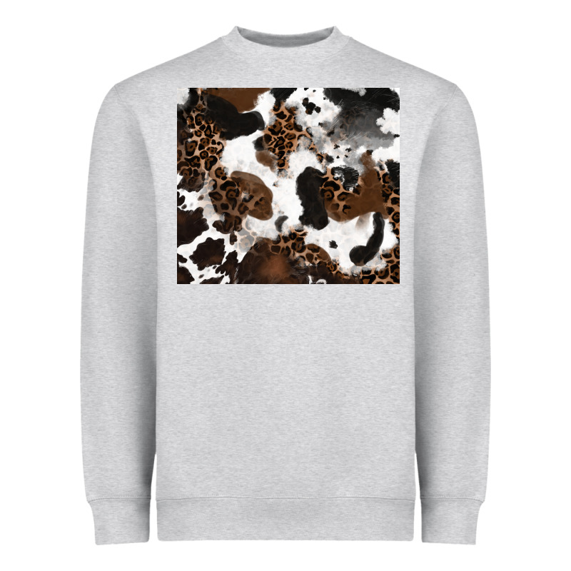 Cowhide And Leopard Pattern Heavyweight Sweatshirt by RanaPortraitStore | Teevron