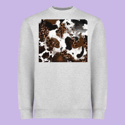 Heavyweight Sweatshirt cowhide and leopard pattern