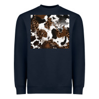 Navy cowhide and leopard pattern Heavyweight Sweatshirt - RanaPortraitStore