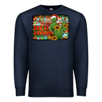 Navy feliz navidad merry christmas cactus Premium Sweatshirt - Jasminsmagicworld