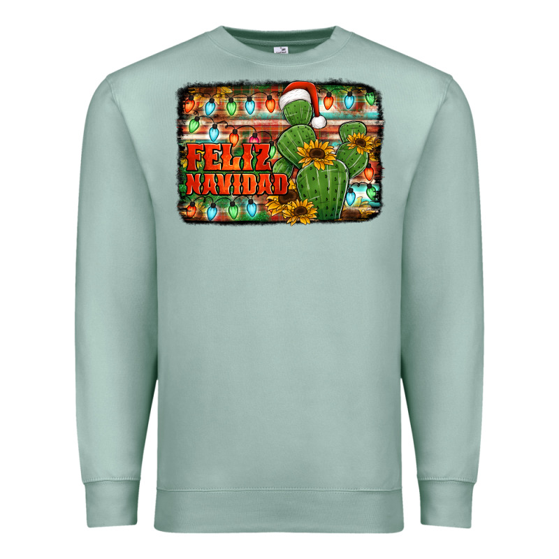 Feliz Navidad Merry Christmas Cactus Premium Sweatshirt by Jasminsmagicworld | Teevron