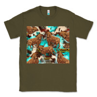 Army Green astec cowhide highlands cow Classic Tee - BarkalooDesign