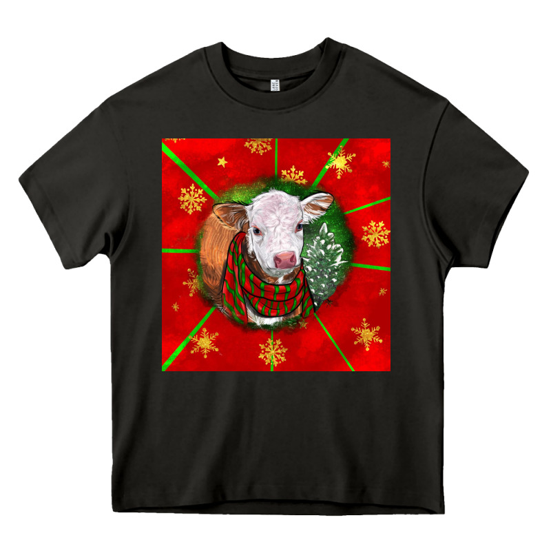 Christmas Hereford Calf Heavy Core Tee by LillyAllenDesigns | Teevron