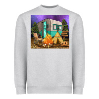 Heather Grey camping Heavyweight Sweatshirt - RanaPortraitStore