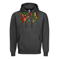 Charcoal Heather merry and bright Zipper Hoodie - AdoDesignShop