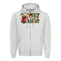 Dove Grey merry and bright Zipper Hoodie - AdoDesignShop