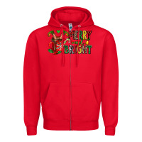 Red merry and bright Zipper Hoodie - AdoDesignShop