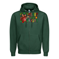 Sports Green merry and bright Zipper Hoodie - AdoDesignShop