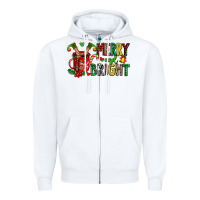 White merry and bright Zipper Hoodie - AdoDesignShop
