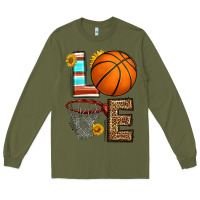 Army Green western basketball love Long Sleeve Tee - HRA Design Shop